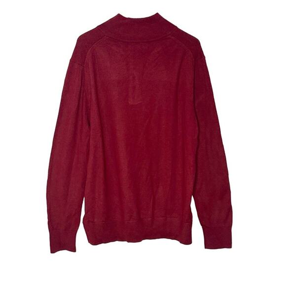 Banana Republic Mens Size XL Merino Wool 1/4 Zip Collared Soft Sweater Wine Red - Picture 2 of 6